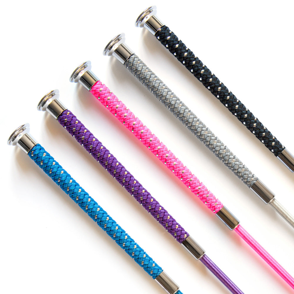 Dressage Whip with Silver Braided Grip 110cm