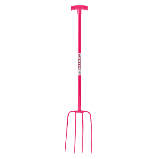 4 Prong Manure Fork with T Handle - Red Gorilla - UK - 116/T/PNK