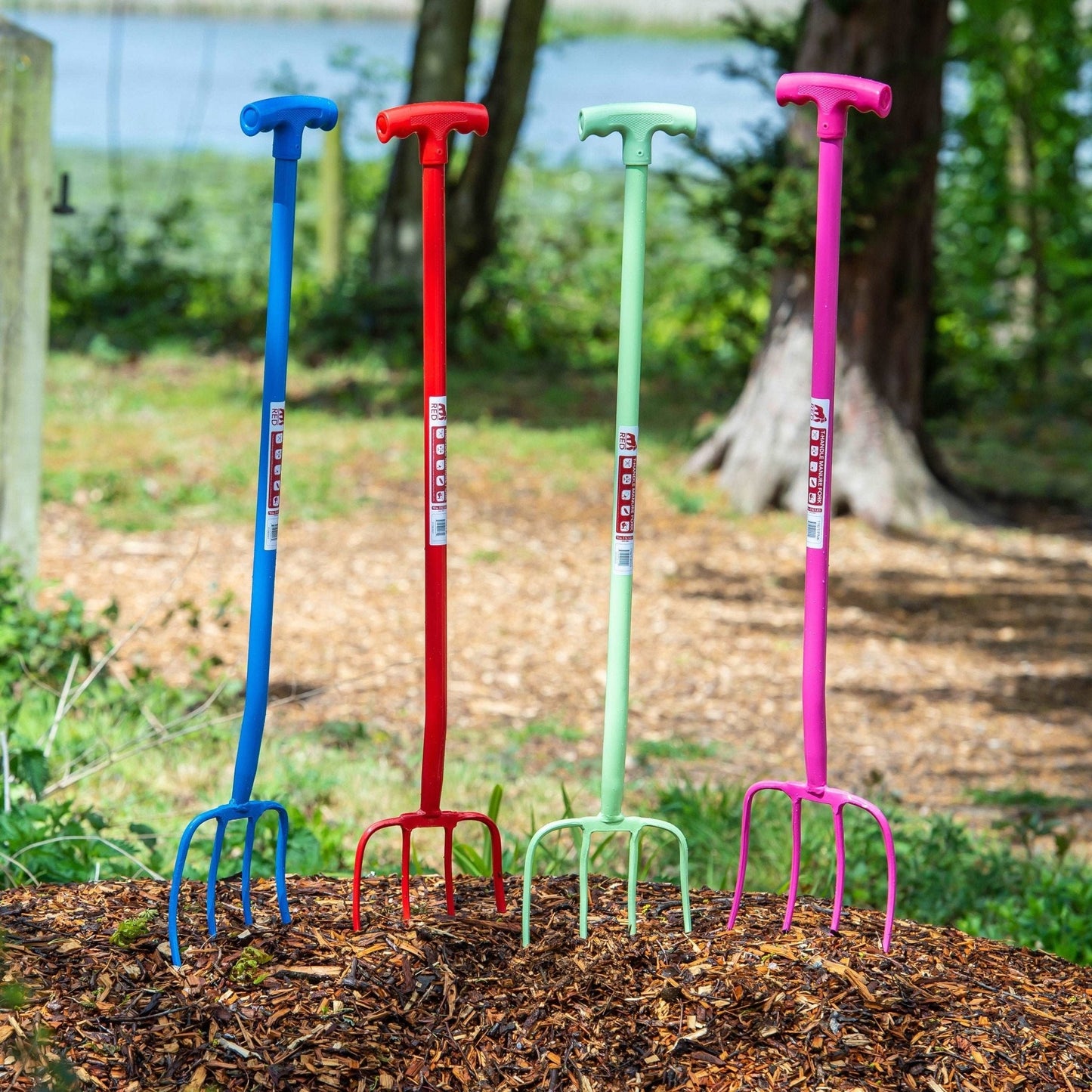 4 Prong Manure Fork with T Handle - Red Gorilla - 116/T/R