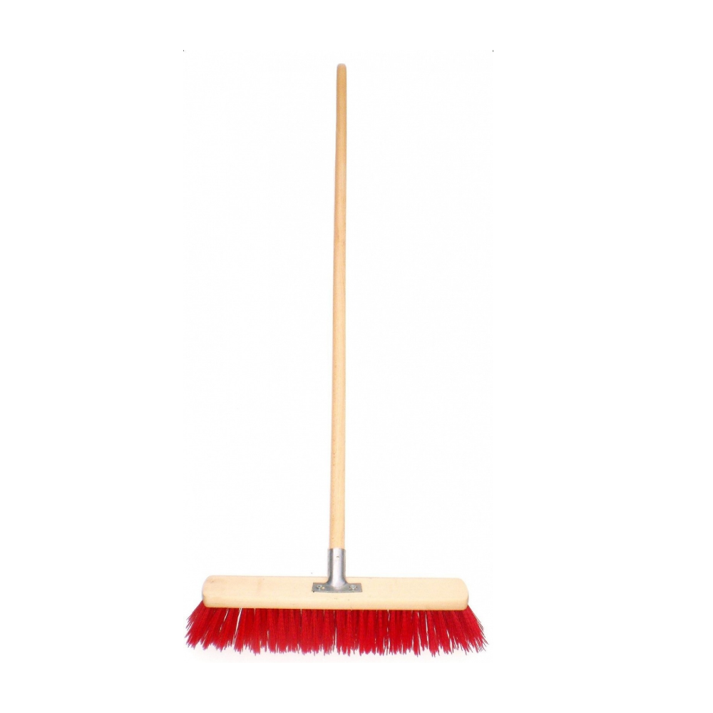 Economy Yard Broom 16" - Coloured Bristles