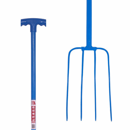 4 Prong Manure Fork with T Handle - Red Gorilla - 116/T/BL