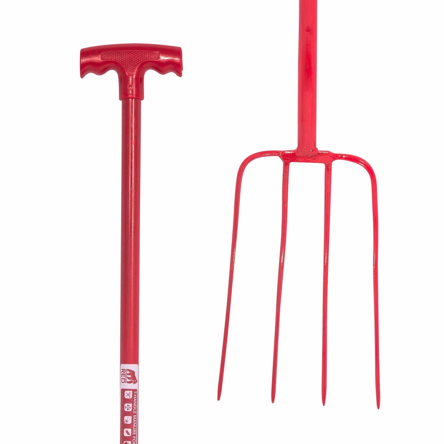 4 Prong Manure Fork with T Handle - Red Gorilla - 116/T/R