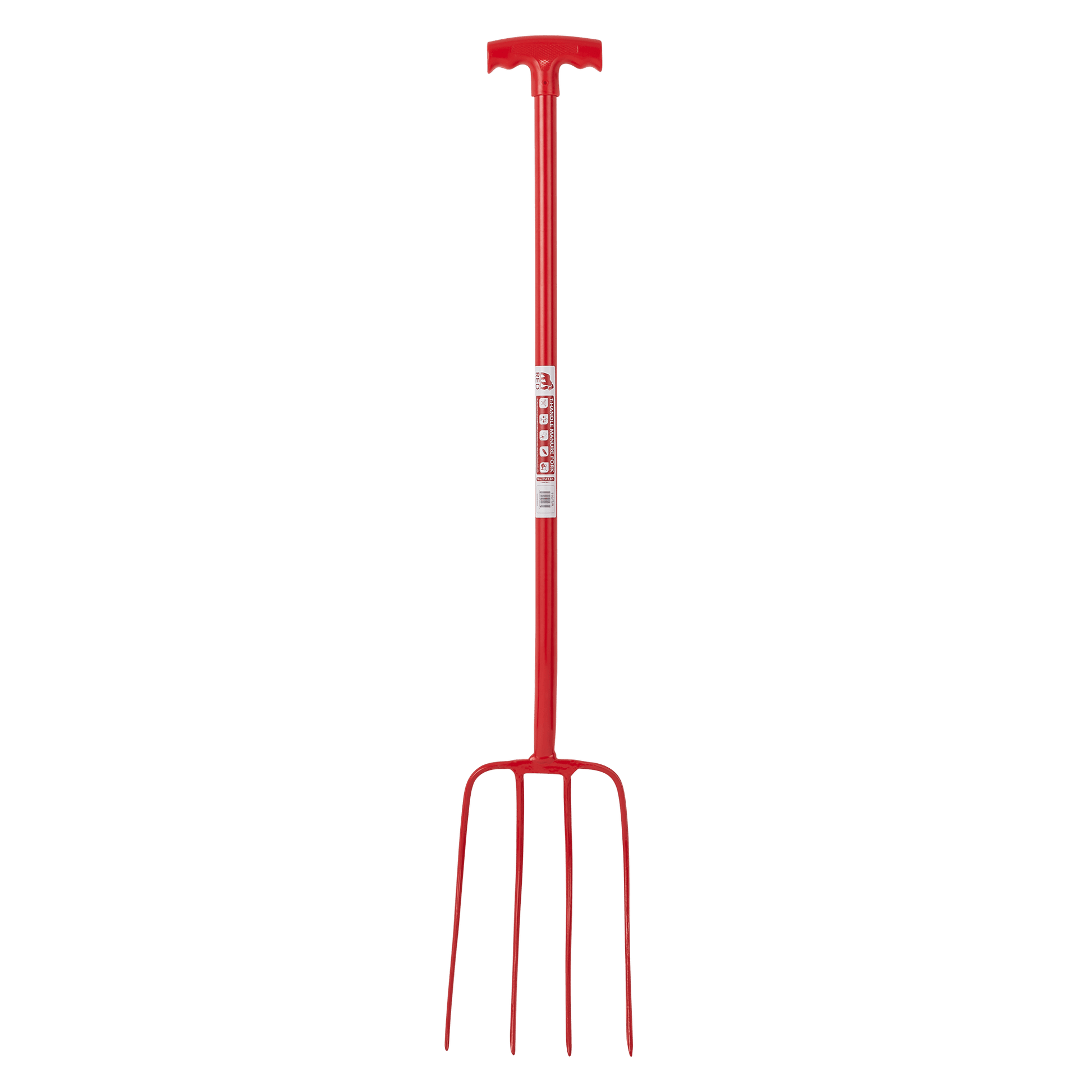 4 Prong Manure Fork with T Handle - Red Gorilla - UK - 116/T/R