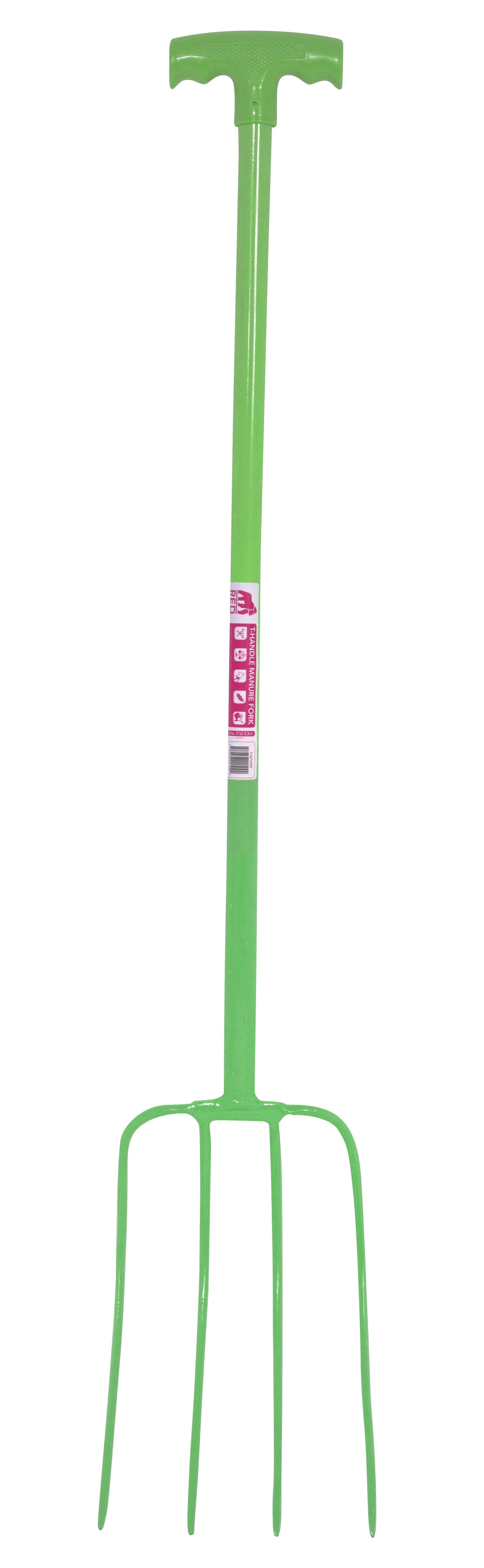 Red Gorilla - 4 Prong Manure Fork with T Handle