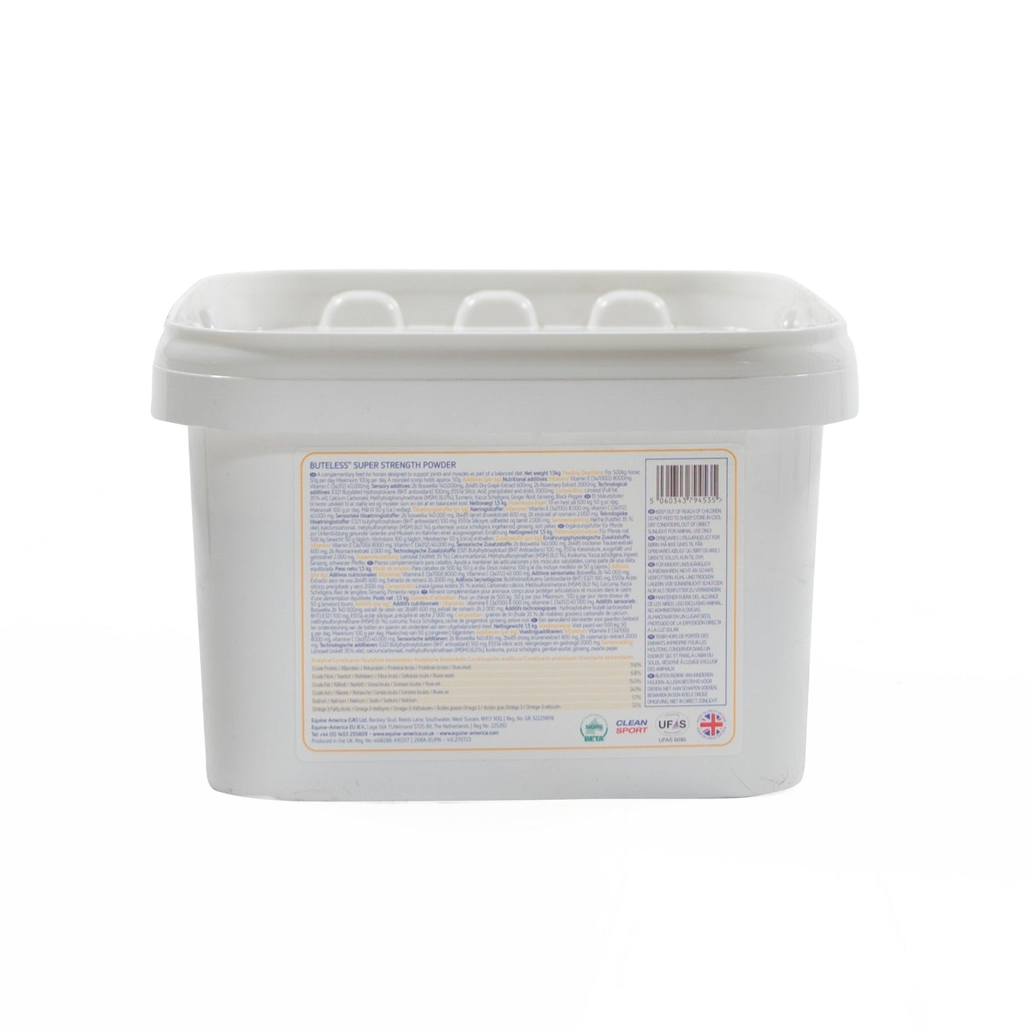 Buteless Super Strength Powder 1.5kg Back Label