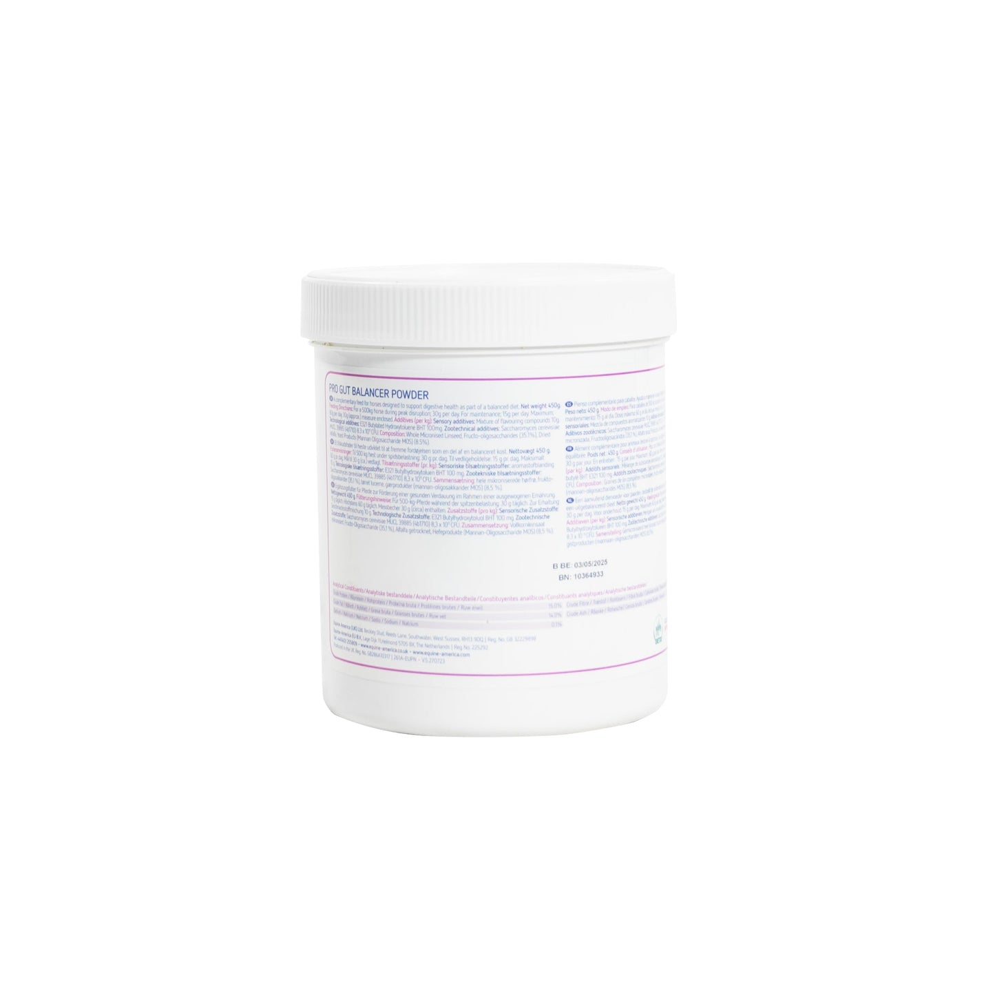 Pro Gut Balancer Powder 450g Back Label