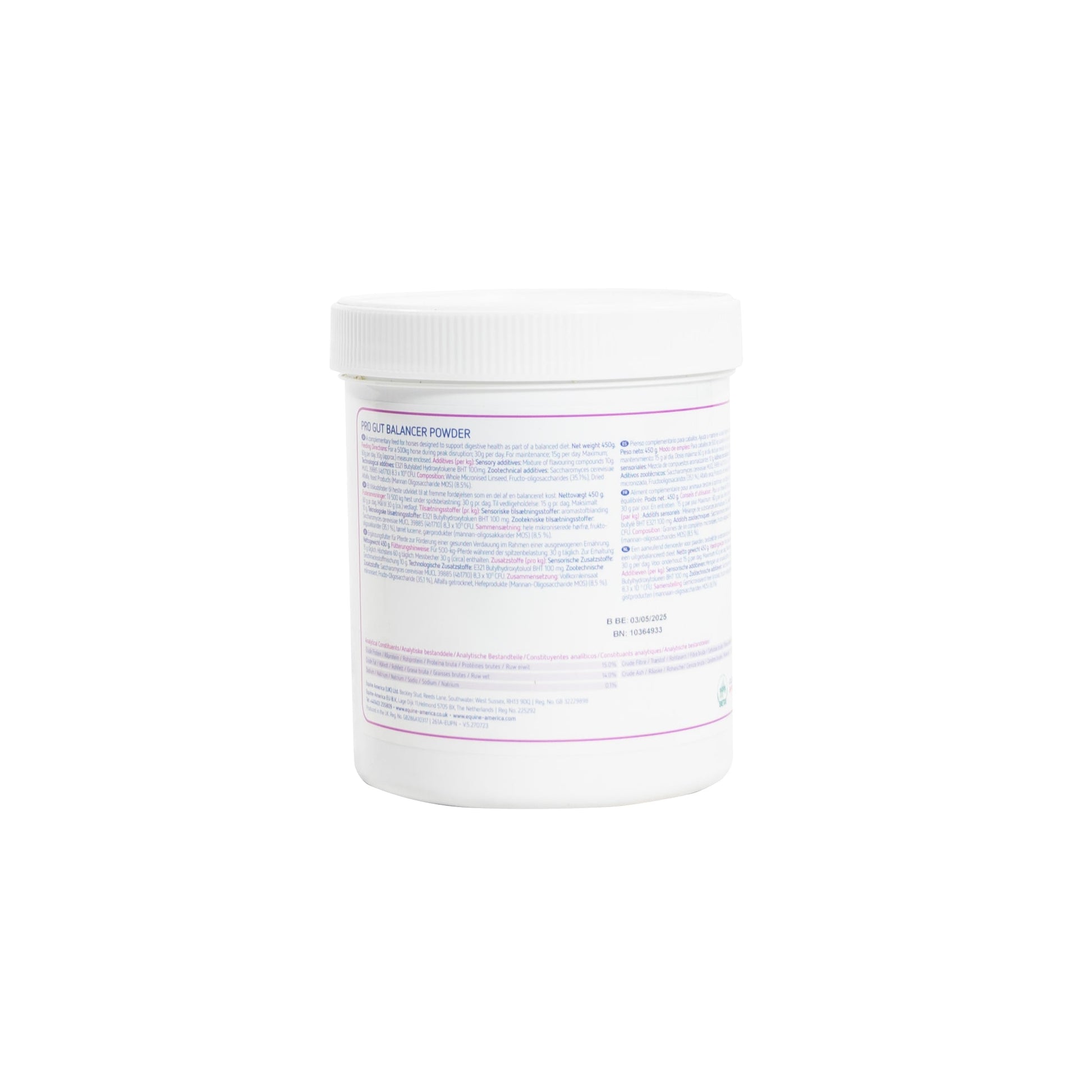 Pro Gut Balancer Powder 450g Back Label
