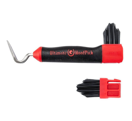 Ultimate Hoof Pick Plus Red with Replaceable Brush(Single)