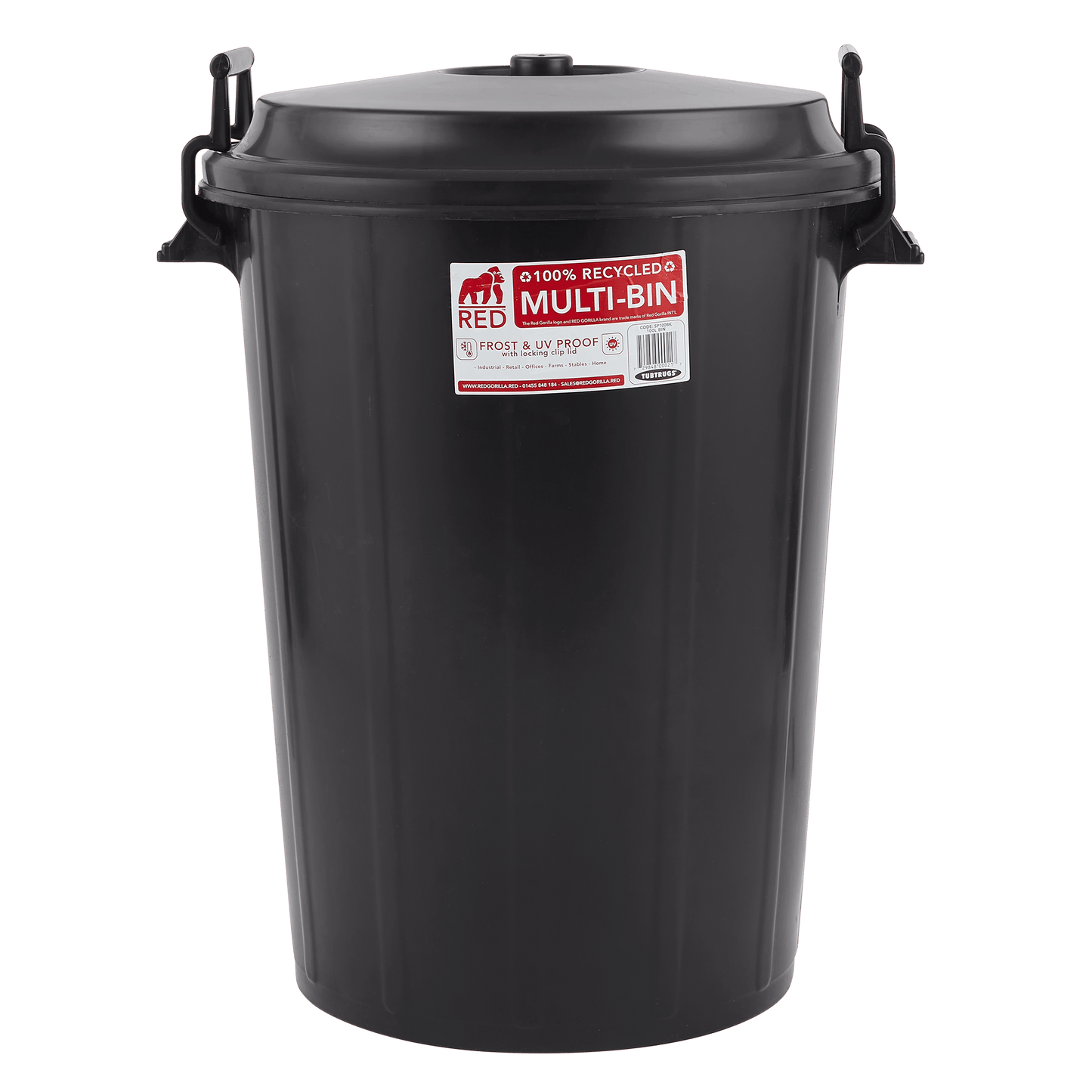 Multi Bin with Lid 100L - Red Gorilla - UK - SP100BK.