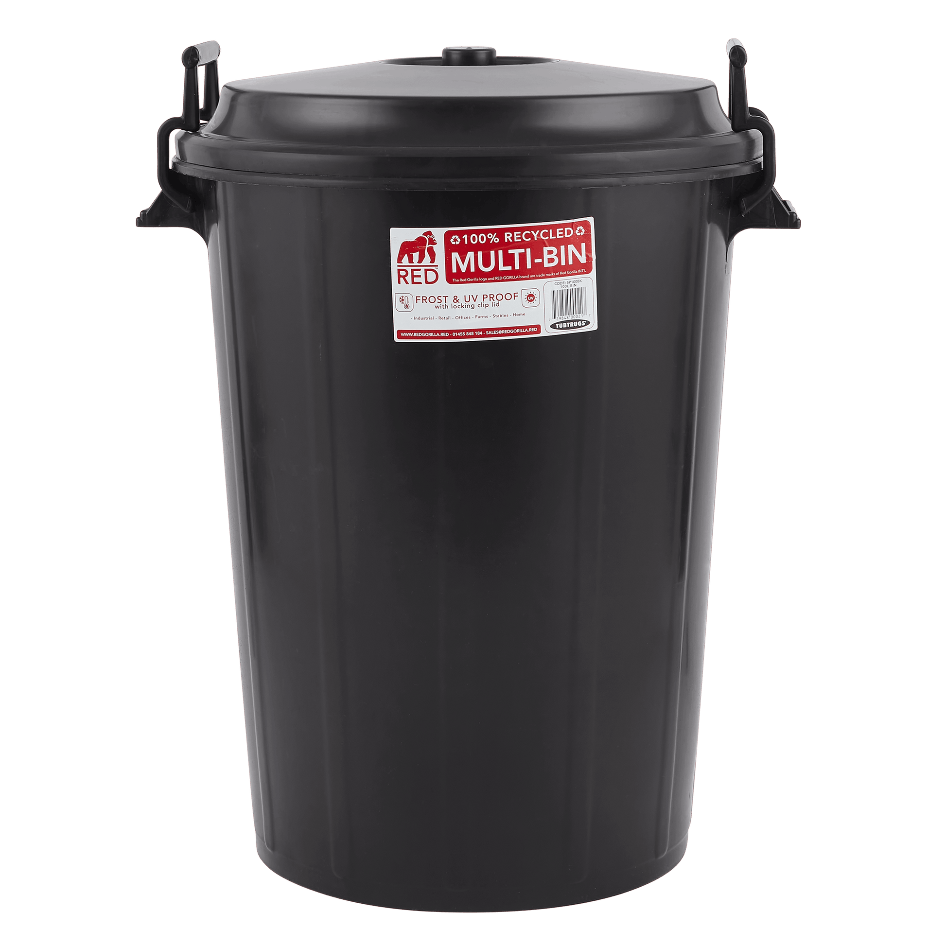 Multi Bin with Lid 100L - Red Gorilla - UK - SP100BK.