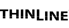 Black 'THINLINE' logo on a white background